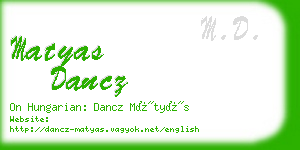 matyas dancz business card